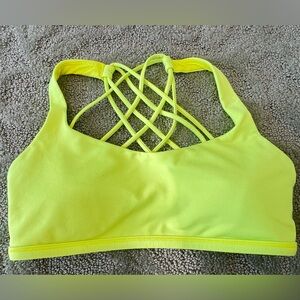 Neon lululemon sports bra